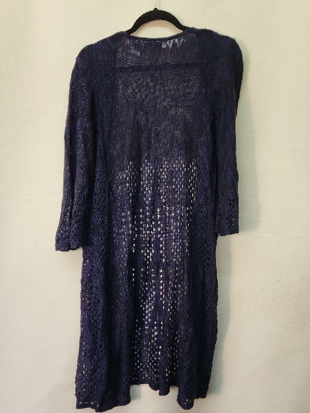 Indigo Open-Knit Navy Cardigan - Picture 3 of 4